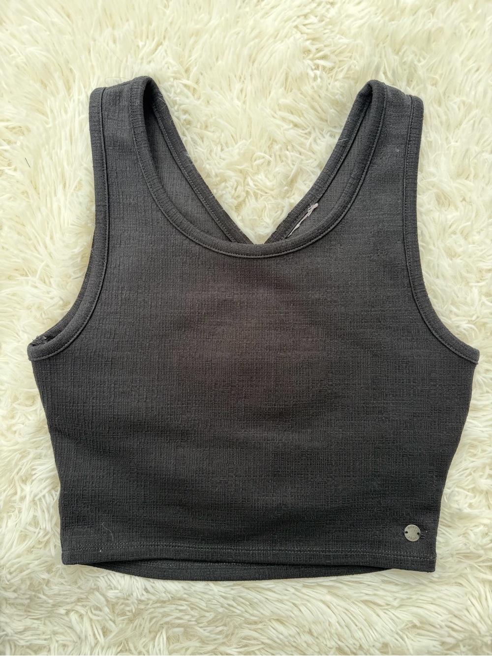Roxy Black Scoop-Neck Cross-Back Juniors Crop Summer Tank Top XS